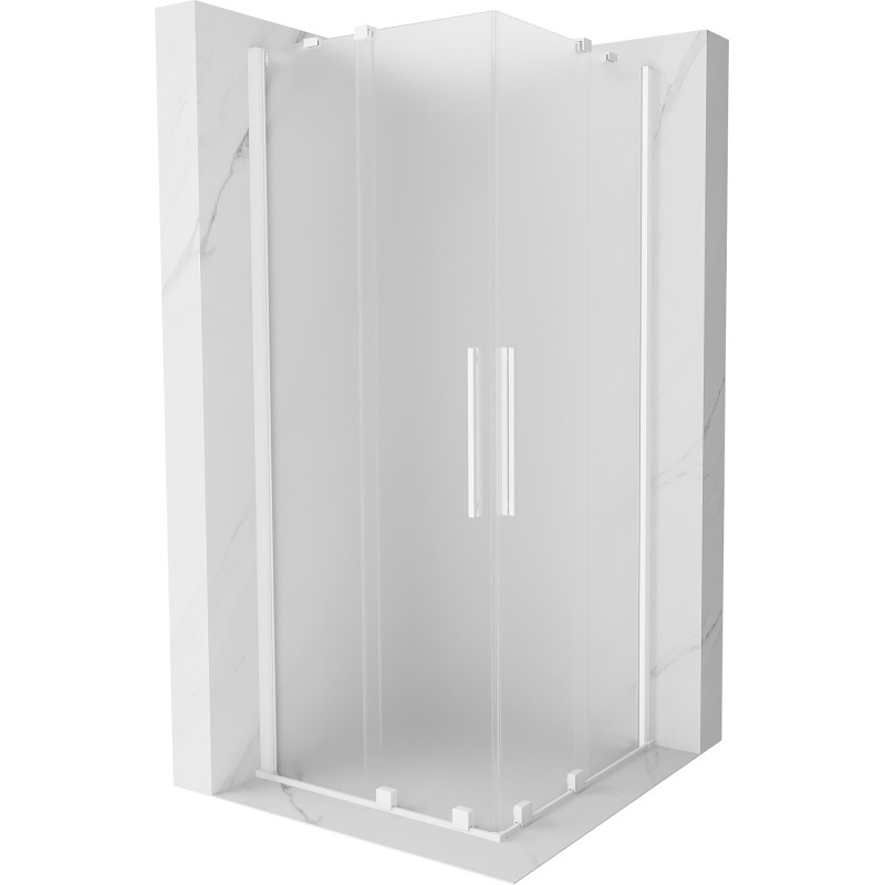 Mexen Velar Duo lükandustega dušinurk 90 x 90 cm, härmatis, valge - 871-090-090-32-20