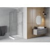 Mexen Rio square shower cabin 80 x 80 cm, transparent, chrome + tray, white - 860-080-080-01-00-4510