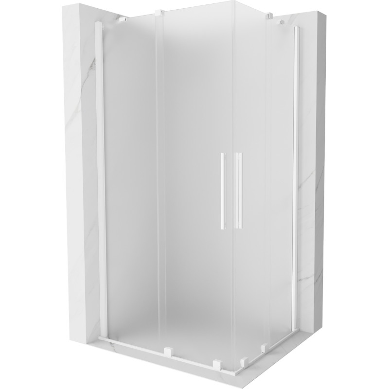 Mexen Velar Duo klizni tuš kabina na razvlačenje 90 x 80 cm, mat, bijela - 871-090-080-32-20