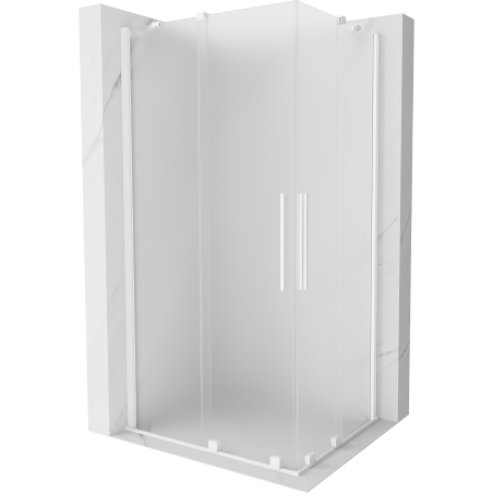 Mexen Velar Duo kabina prysznicowa rozsuwana 90 x 80 cm, szron, biała - 871-090-080-32-20