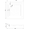 Mexen Rio square shower cabin 80 x 80 cm, transparent, chrome + Rio shower tray, white - 860-080-080-01-00-4510