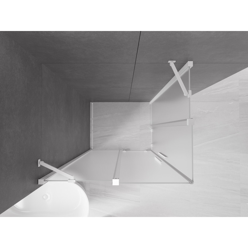 Mexen Velar Duo klizni tuš kabina na razvlačenje 90 x 80 cm, mat, bijela - 871-090-080-32-20