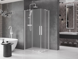Mexen Velar Duo kabina prysznicowa rozsuwana 100 x 90 cm, szron, biała - 871-100-090-32-20