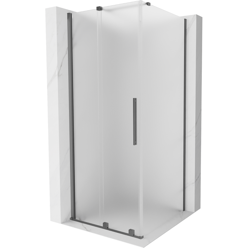 Mexen Velar liukuva suihkukoppi 90 x 90 cm, huurrettu, gun metal - 871-090-090-31-95