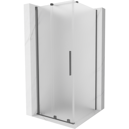 Mexen Velar cabine de douche coulissante 90 x 90 cm, givre, gun metal - 871-090-090-31-95
