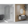 Mexen Rio ruutpruun dušikabiin 90 x 90 cm, läbipaistev, kroom + alus, valge - 860-090-090-01-00-4510