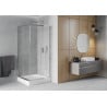 Mexen Rio square shower cabin 90 x 90 cm, transparent, chrome + shower tray, white - 860-090-090-01-00-4510