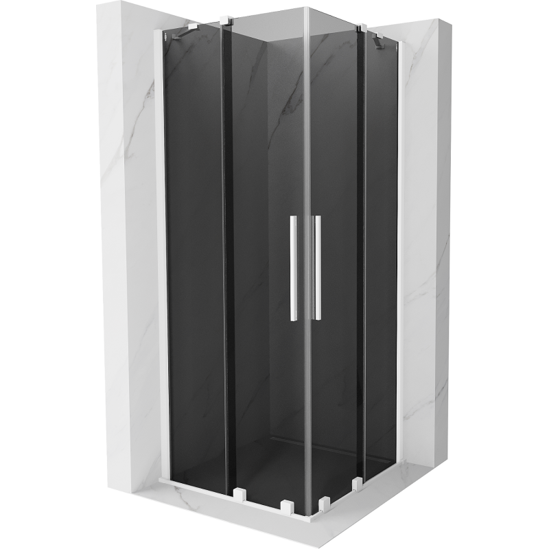 Mexen Velar Duo cabina doccia scorrevole 80 x 80 cm, grafite, bianco - 871-080-080-42-20