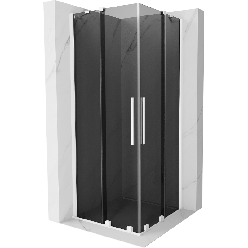 Mexen Velar Duo sliding shower cabin 80 x 80 cm, graphite, white - 871-080-080-42-20