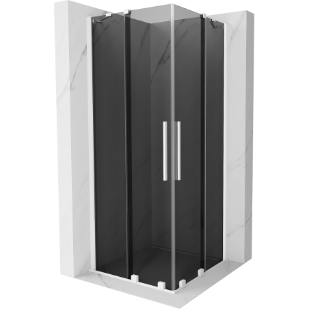 Mexen Velar Duo sliding shower cabin 80 x 80 cm, graphite, white - 871-080-080-42-20