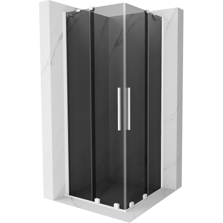 Mexen Velar Duo cabina de ducha deslizante 90 x 90 cm, grafito, blanco - 871-090-090-42-20
