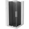 Mexen Velar Duo skjutbar duschkabin 90 x 90 cm, grafit, vit - 871-090-090-42-20
