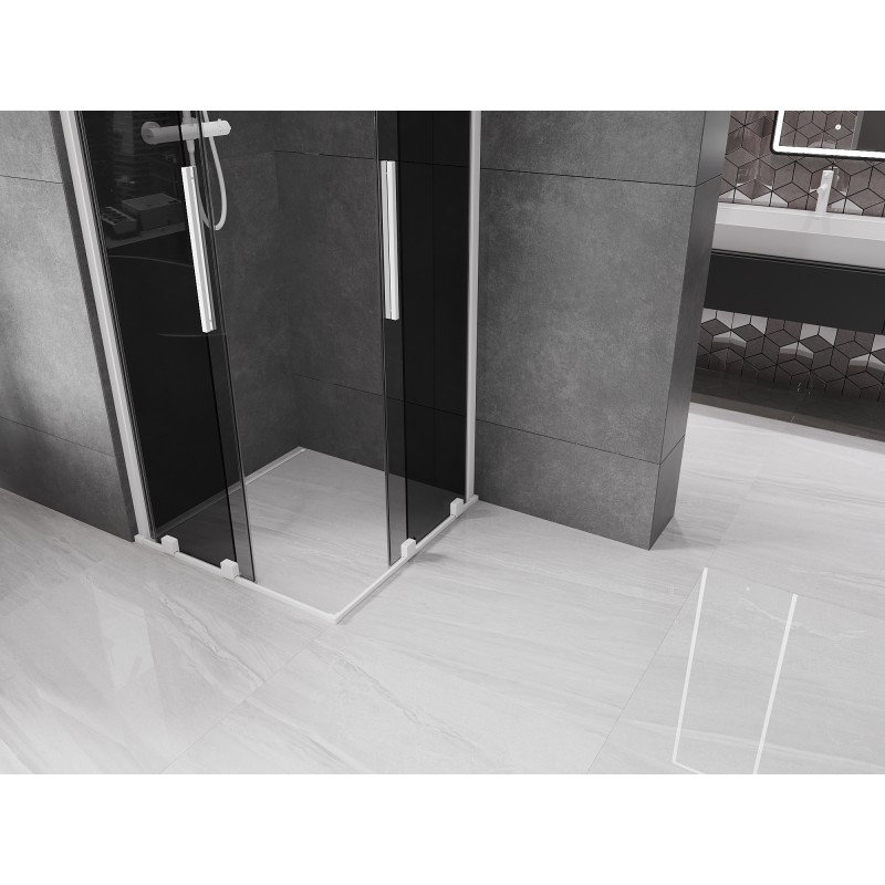 Mexen Velar Duo Schiebeduschkabine 90 x 90 cm, Grafit, Wäiss - 871-090-090-42-20