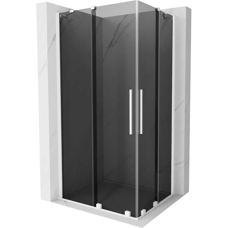 Mexen Velar Duo skjutbar duschkabin 90 x 80 cm, grafit, vit - 871-090-080-42-20