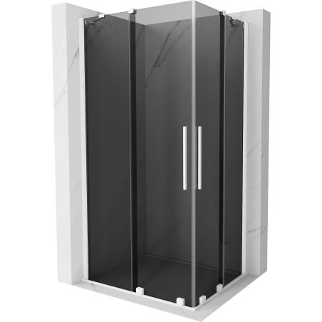 Mexen Velar Duo skjutbar duschkabin 90 x 80 cm, grafit, vit - 871-090-080-42-20
