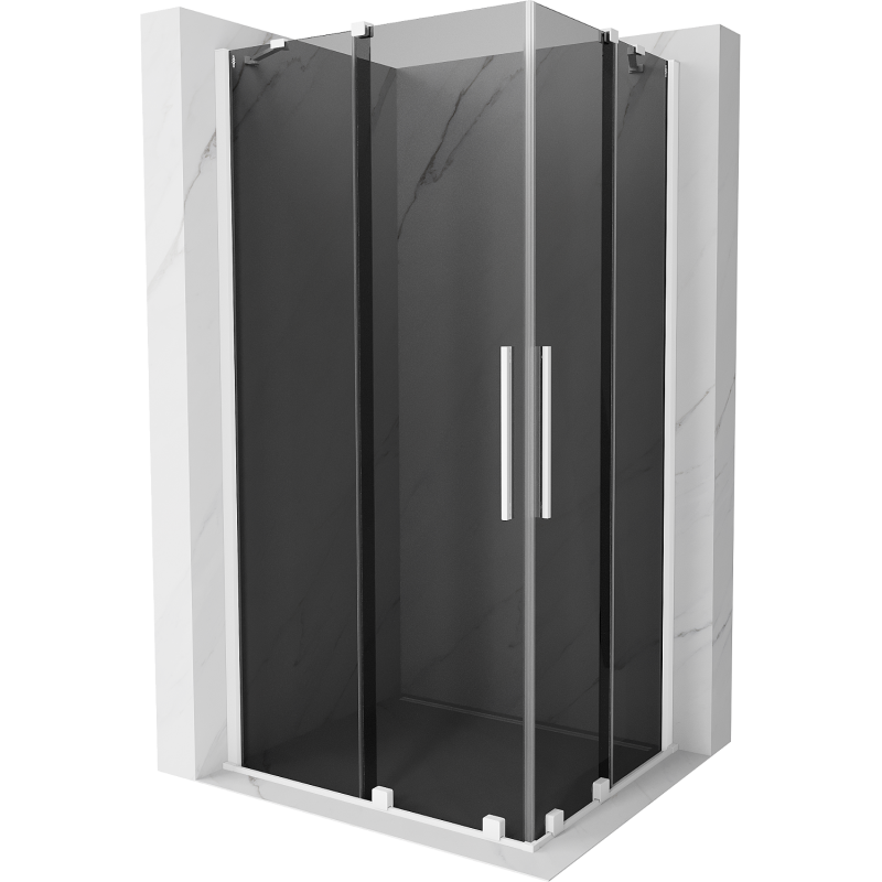Mexen Velar Cabine de duche Duo deslizante 100 x 90 cm, grafite, branco - 871-100-090-42-20