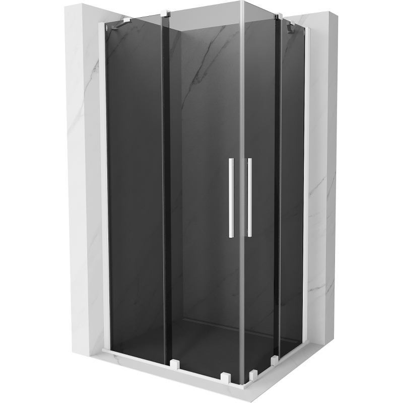 Mexen Velar Duo cabina de ducha corredera 100 x 90 cm, grafito, blanco - 871-100-090-42-20