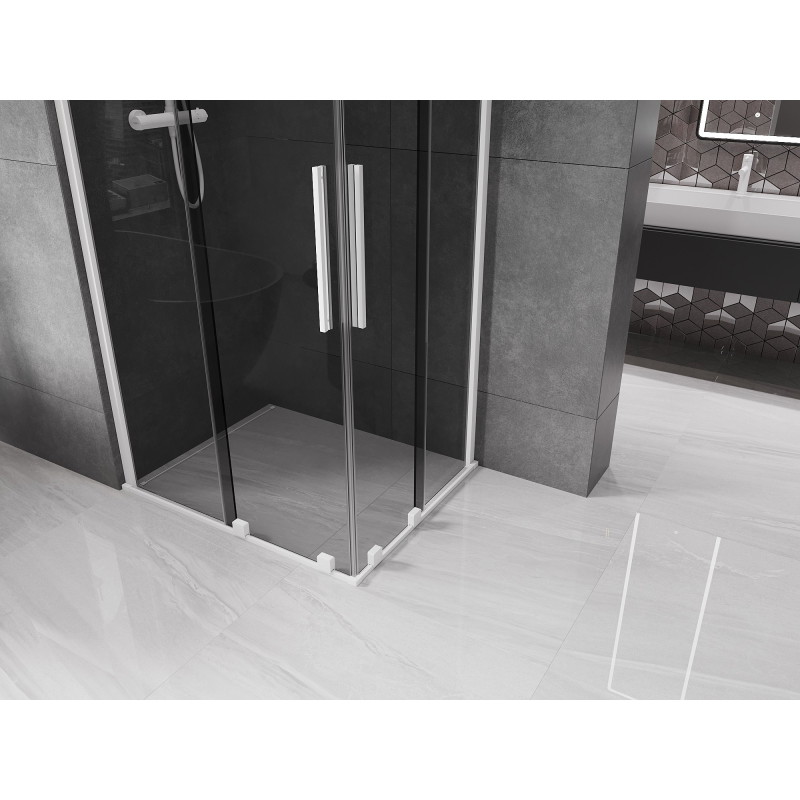 Mexen Velar Duo klizni tuš kabina 90 x 80 cm, grafit, bijela - 871-090-080-42-20