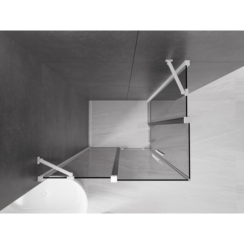 Mexen Velar Duo cabina de ducha corredera 90 x 80 cm, grafito, blanco - 871-090-080-42-20