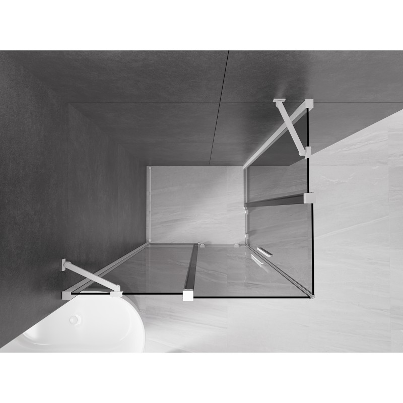 Mexen Velar Duo kabina prysznicowa rozsuwana 90 x 80 cm, grafit, biała - 871-090-080-42-20