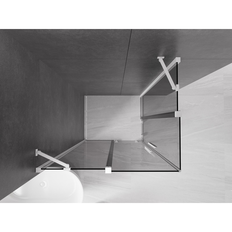 Mexen Velar Duo klizni tuš kabina 90 x 80 cm, grafit, bijela - 871-090-080-42-20