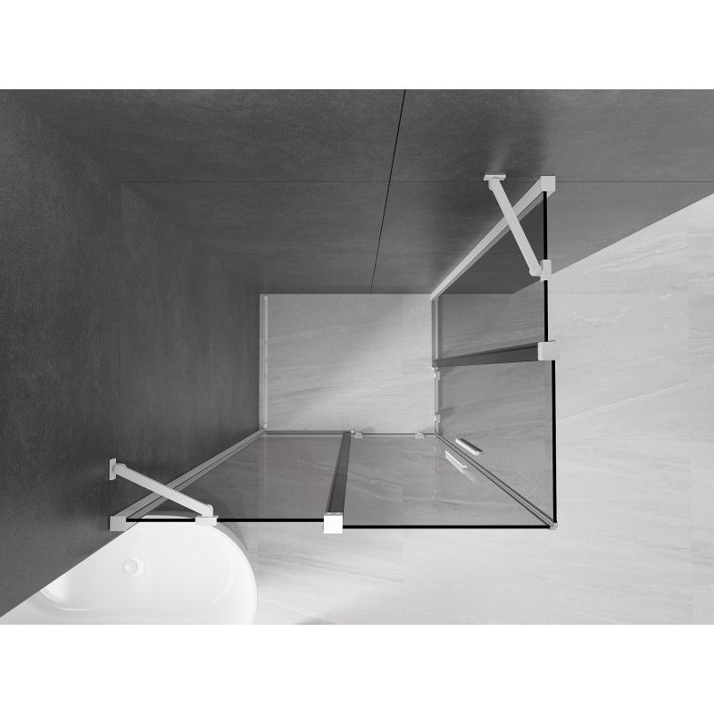 Mexen Velar Duo skjutbar duschkabin 90 x 80 cm, grafit, vit - 871-090-080-42-20