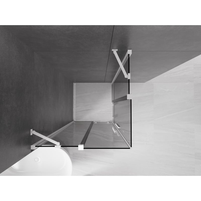 Mexen Velar Duo cabina doccia scorrevole 100 x 100 cm, grafite, bianco - 871-100-100-42-20