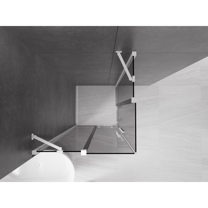 Mexen Velar Duo lükandustega dušinurk 100 x 100 cm, grafiit, valge - 871-100-100-42-20