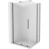 Mexen Velar 100 x 90 cm Sliding Shower Enclosure, Frosted, Gun Metal - 871-100-090-31-95