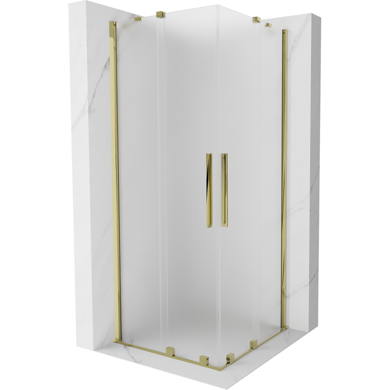 Mexen Velar Duo kabina prysznicowa rozsuwana 80 x 80 cm, szron, złota - 871-080-080-32-50