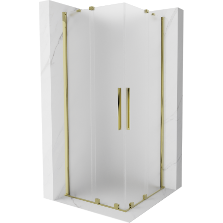 Mexen Velar Duo dušinurk, liuglev 80 x 80 cm, jäätunud, kuldne - 871-080-080-32-50