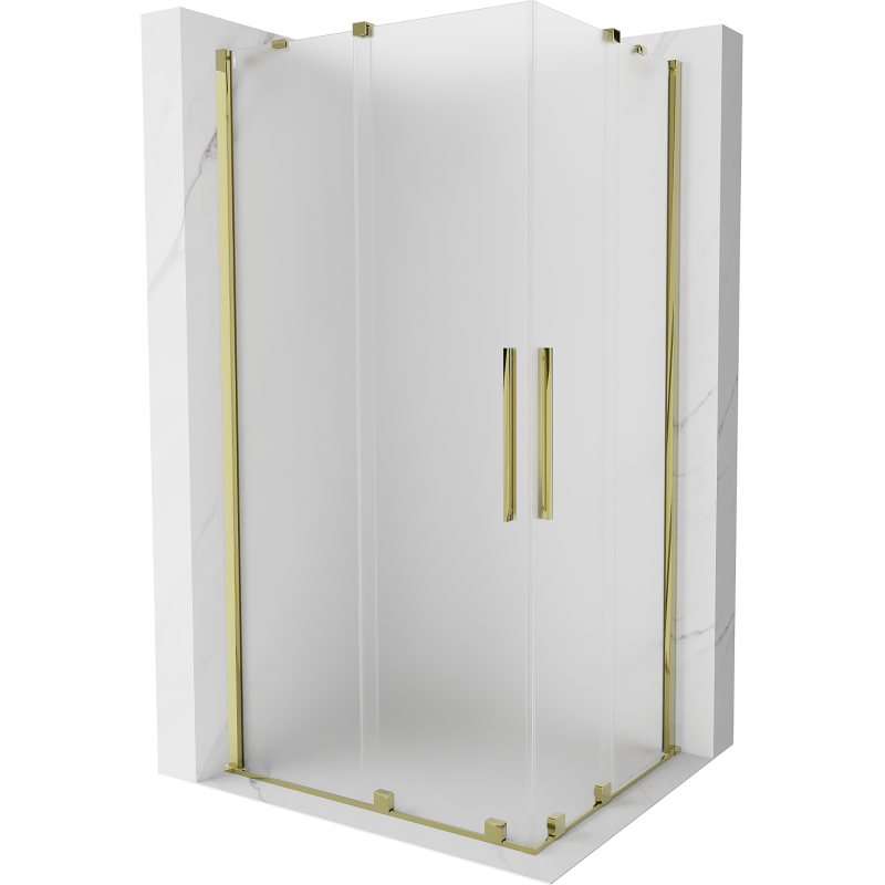 Mexen Velar Duo cabine de duche deslizante 90 x 80 cm, fosco, dourado - 871-090-080-32-50