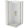 Mexen Velar Duo Duschkabine zum Schieben 100 x 100 cm, Milchglas, Gold - 871-100-100-32-50