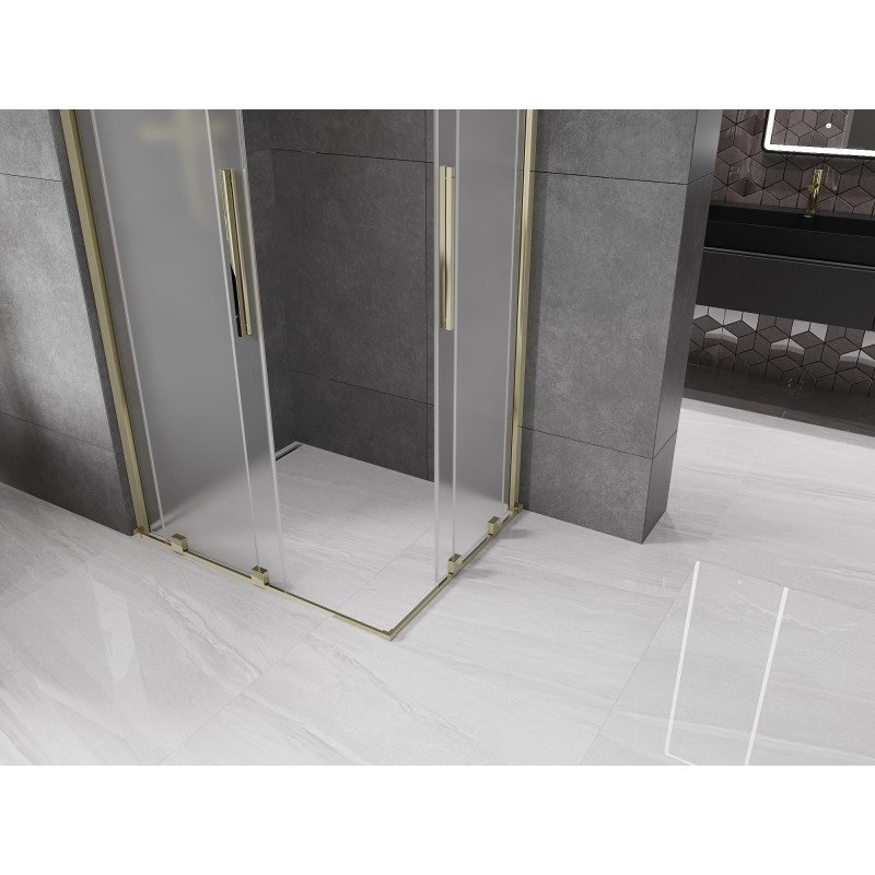 Mexen Velar Duo klizna tuš-kabina 90 x 80 cm, inje, zlatna - 871-090-080-32-50