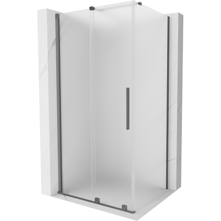 Mexen Velar schuifdouchecabine 110 x 120 cm, matglas, kanonnenmetaal - 871-110-120-31-95