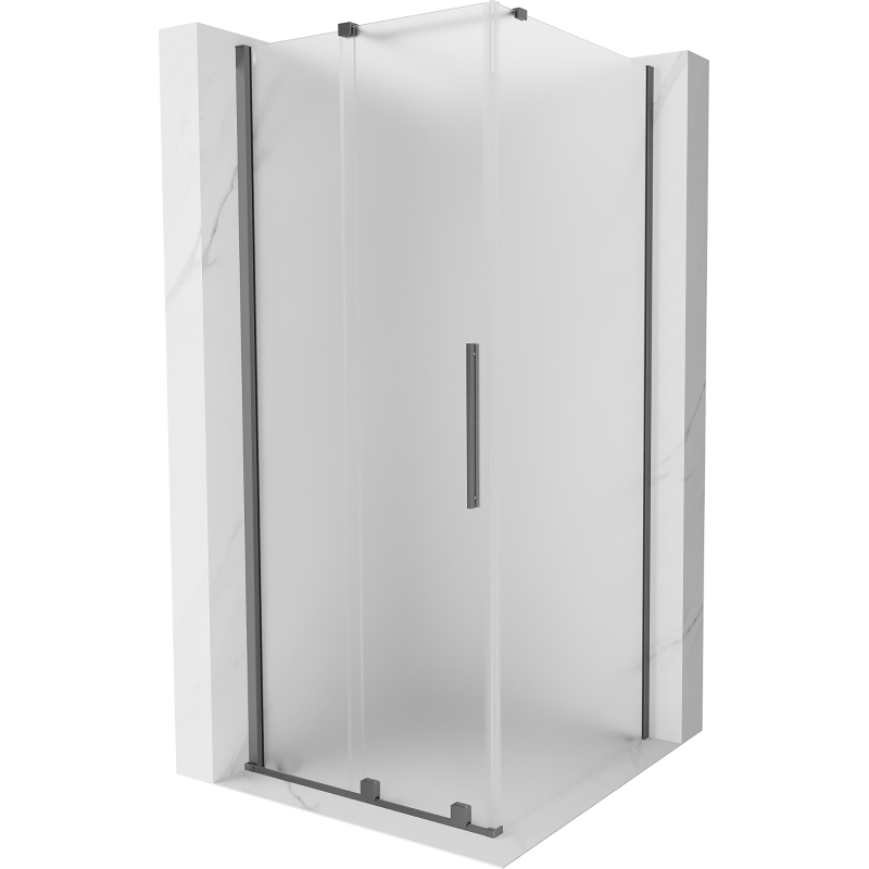 Mexen Velar cabine de douche coulissante 110 x 110 cm, givrée, acier canon - 871-110-110-31-95