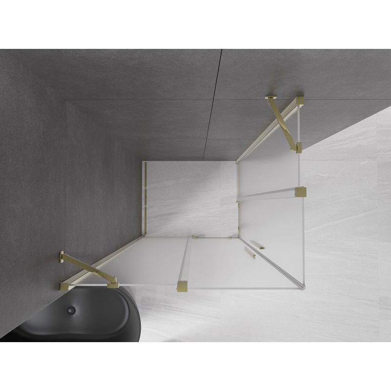 Mexen Velar Duo Rutschduschkabinn 90 x 80 cm, Frost, Gold - 871-090-080-32-50
