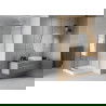 Mexen Rio cabine de douche carrée 80 x 80 cm, bandes blanches, chrome + receveur Rio, blanc - 860-080-080-01-20-4510