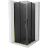 Mexen Velar Duo cabina de ducha corredera 80 x 80 cm, grafito, dorado - 871-080-080-42-50