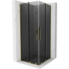 Mexen Velar Duo sliding shower enclosure 80 x 80 cm, graphite, gold - 871-080-080-42-50