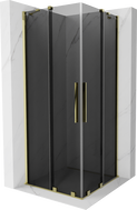 Mexen Velar Duo klizni paravan za tuš 90 x 90 cm, grafit, zlato - 871-090-090-42-50