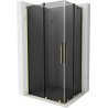 Mexen Velar Duo cabine de douche coulissante 90 x 80 cm, graphite, or - 871-090-080-42-50