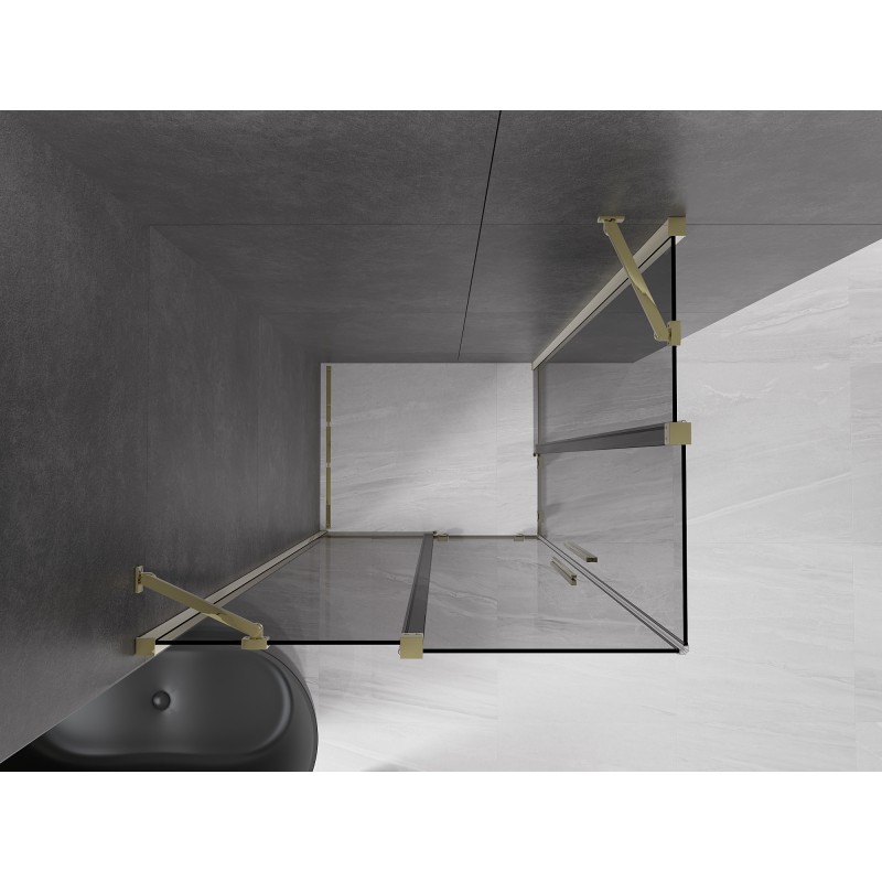Mexen Velar Duo kabina prysznicowa rozsuwana 100 x 90 cm, grafit, złota - 871-100-090-42-50