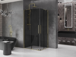 Mexen Velar Duo klizna tuš kabina 100 x 90 cm, grafit, zlatna - 871-100-090-42-50