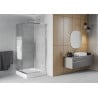 Mexen Rio cabine de douche carrée 90 x 90 cm, bandes blanches, chrome + bac de douche, blanc - 860-090-090-01-20-4510