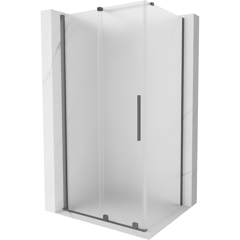 Mexen Velar skjutbar duschkabin 120 x 85 cm, frost, gun metal - 871-120-085-31-95