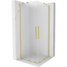 Mexen Velar Duo cabine de douche coulissante 90 x 90 cm, dépoli, or brossé - 871-090-090-32-55