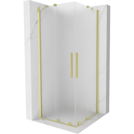 Mexen Velar Duo cabine de duche deslizante 100 x 100 cm, fosco, dourado escovado - 871-100-100-32-55