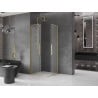 Mexen Velar Duo kabina prysznicowa rozsuwana 90 x 90 cm, szron, złota szczotkowana - 871-090-090-32-55