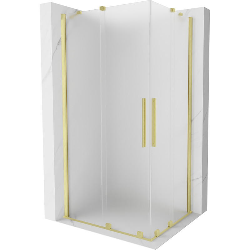 Mexen Velar Duo klizni tuš sa pomičnim vratima 100 x 90 cm, matirano staklo, četkano zlato - 871-100-090-32-55